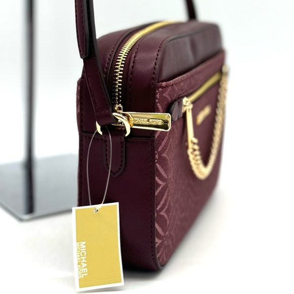 Michael Kors Large Jet Set Item EW Chain Xbody Crossbody Bag Ox Blood Multi - Picture 4 of 12